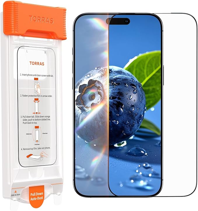 TORRAS OrigArmor for iPhone 16 Pro Max Screen Protector [3D Full Coverage Fit] [100% Anti Glare] Military-Grade Shatterproof 9H+ Tempered Glass Anti-Scratch Screen Protector 16 ProMax 6.9 1-Pack