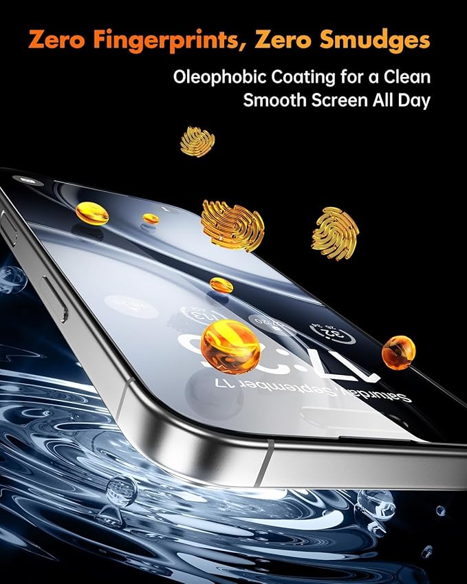 UNBREAKcable Privacy Screen Protector for iPhone 16 3 Pack Full Coverage Tempered Glass [28° Anti-Spy] [9H Hardness] [Easy Installation Box] Shatterproof Private Screen Guard