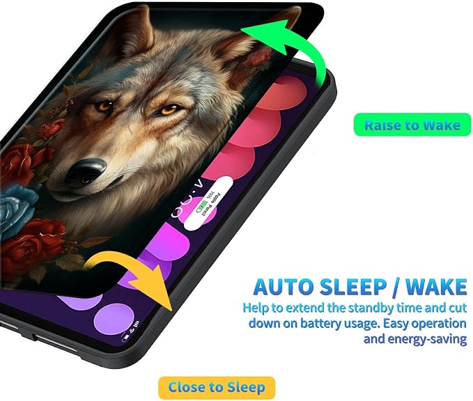 Blue Red Rose Wolf