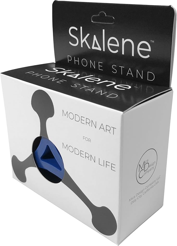 Skalene Phone Stand - 100% Silicone Rubber Adjustable Phone Holder Prop Rest - Desk Office Home Kitchen Accessory (Royal Blue)