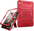 DTTO Case for iPad (A16) 11th Generation 11-Inch 2025 iPad 10th Generation 10.9-Inch 2022 Durable Shockproof Full Body Protective Cover with Built-in Screen Protector Red
