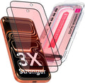 UARMOR Screen Protector for [iPhone 17 Pro] Red Light Converter Anti-Blue Light [3X Impact Resistance] 9H Tempered Glass with Easy Installation Kit Full Edge Coverage Fit [2 Pack]