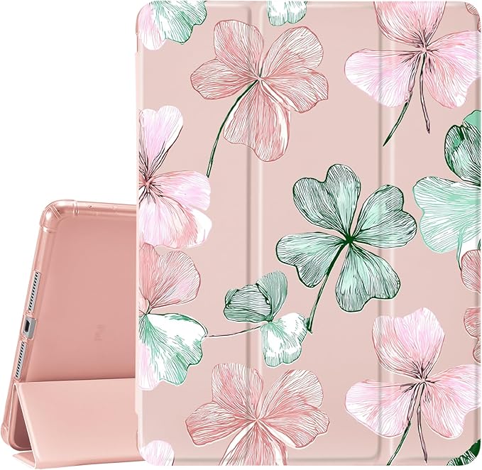 JOYLAND Flower Case for iPad 10th Generation Case 10.9 inch/iPad (A16) 11th Generation 11 Inch 2025 with Pencil Holder-Trifold Stand Protective Cover with Soft TPU BackPink