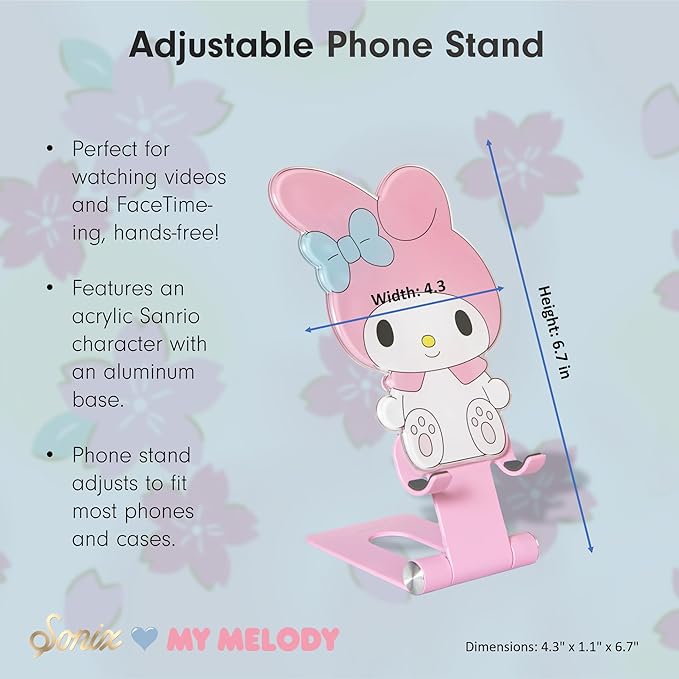 Sonix x Sanrio Character Phone Stand | Adjustable Cell Phone Holder Desk Stand Dock | My Melody