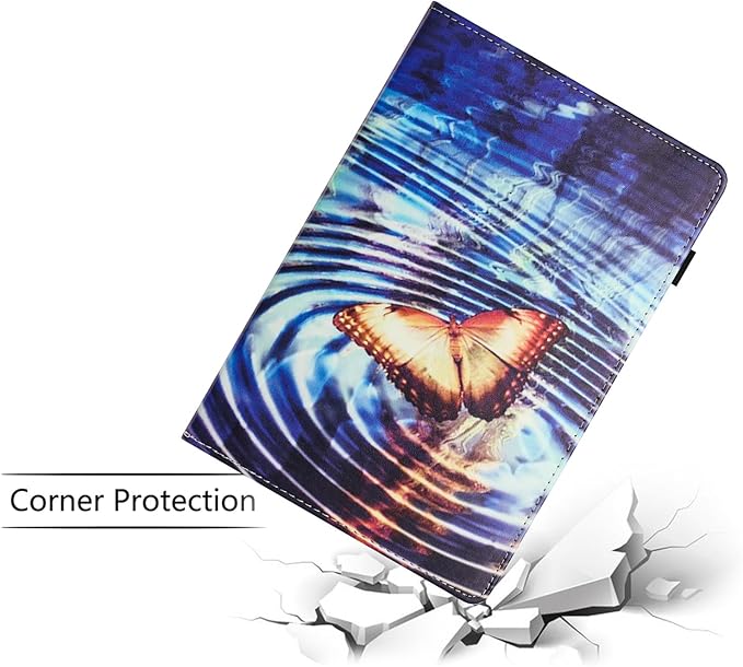 Case for Amazon Kindle Fire Max 11 (13th Generation 2023 Release) 11 with Pencil Holder &amp Folio Stand Magnetic Smart PU Leather Shockproof Cover [Auto Sleep Wake] Yellow Butterfly Wave