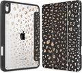 May Chen Slim Case for iPad mini 7 (A17 Pro 7th Generation) 2024 / iPad mini 6 (6th Gen) 8.3 Inch [Built-in Pencil Holder] Shockproof Cover Clear Clear Back Shell Auto Wake/Sleep Leopard Print