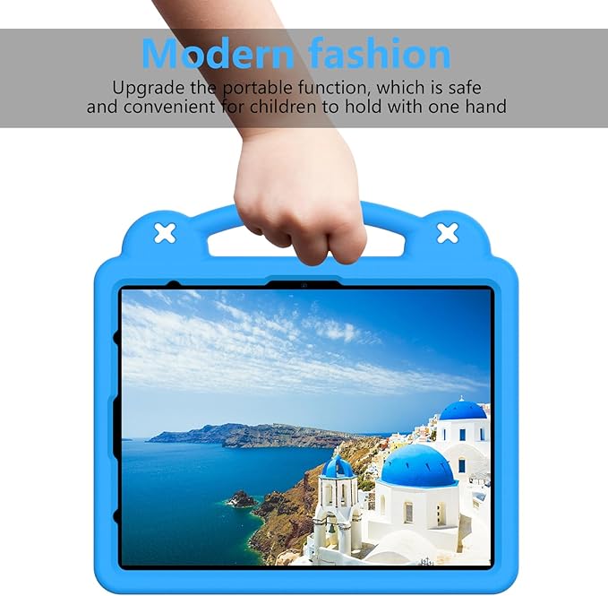 Compatible with Apple iPad 7 2019 10.2/iPad 8 2020 10.2/iPad 9 2021 10.2/iPad Pro 10.5 2017/iPad Air 3 2019 10.5 Tablet Case Kids Case with Shoulder Strap &amp Stand Handle &amp Pen Tray Sky Blue