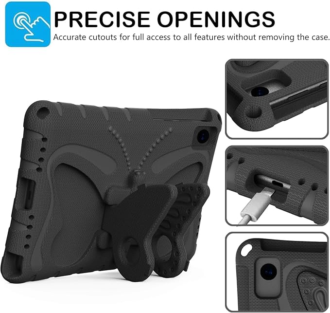 Case Compatible with Lenovo Tab M10 Plus 10.3 Inch/K10 10.3 TB-X606F/TB-X606X/TB-X6C6F/TB-X6C6XLightweight Shockproof Case EVA Foam Cover Stand Cover for Boys Girls(Black)