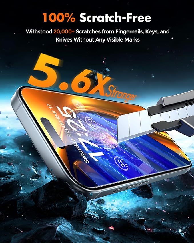 UNBREAKcable iPhone 16 Pro Max Screen Protector [3-Pack] Tempered Glass with Auto-Align Tech for Easy Install 9H+ Hardness Anti-Fingerprint Ultra-Clear Full-Coverage Protection 6.9-Inch