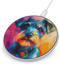 Cute Pet Schnauzer Dog Wireless Charger Anti-Slip Wireless Charging Pad Slim Charger Mat for Men Women