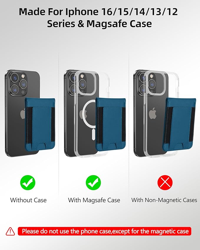 ExtreLife for MagSafe Wallet with Money Clip Stronger Magnetic Wallet for iPhone 17/16/15/14/13/12 Series RFID Blocking for iPhone Wallet with Stand ID Window &amp 8 Card Holder Navy Blue