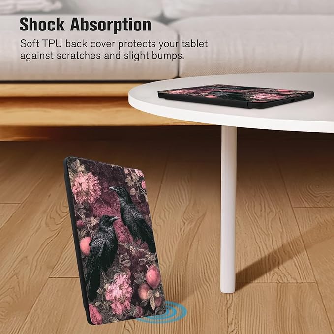 Sun Moon Star Case for Ipad Air 13 Inch M2 2024 Boho Retro Floral Cover Mystic Celestial Shell Auto Sleep/Wake Anti-Slip Shockproof Cover with Clear Back &amp Pencil Holder(Girls Women)