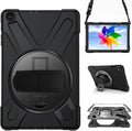 Case for Samsung Galaxy Tab A 10.1 2019 (SM-T510/T515/T517)Portable Heavy Duty Dropproof Protective Cover Case with 360 Rotating StandHandle &amp Shoulder StrapStylus Pen (New Black)