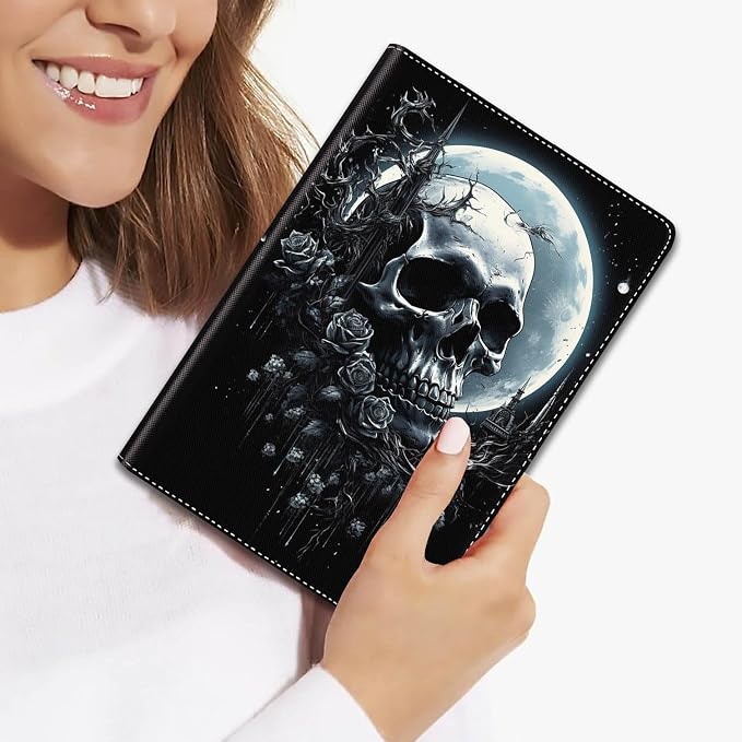 Skull Rose Under The Moon