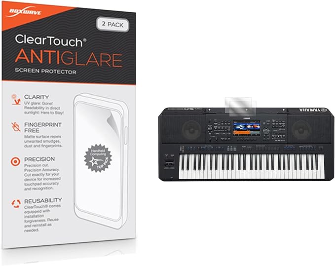 BoxWave Screen Protector Compatible with Yamaha PSR-SX900 - ClearTouch Anti-Glare (2-Pack) Anti-Fingerprint Matte Film Skin for Yamaha PSR-SX900 Yamaha PSR-SX900 PSR-SX700