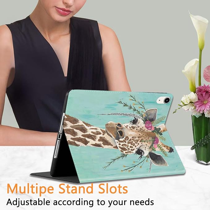 Giraffe With Floral Headgear
