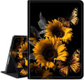 Case for All-New Amazon Fire HD 10 Tablet (13th Generation 2023 Release)Slim PU Leather Smart Cases Covers with Auto Wake/Sleep for Amazon Kindle Fire 10.1 inch TabletSunflowers and Butterflies