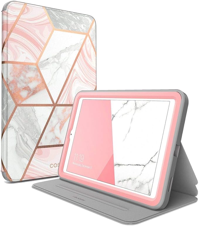 i-Blason Case Designed for Galaxy Tab A 8.0(SM-T387) 2018 [Cosmo Series] with Built-in Screen Protector Full-Body Lightweight Leather Hybrid Protective Case for Tab A 8.0 2018 Release (Marble)