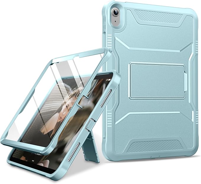 DTTO Case for iPad (A16) 11th Generation 11-Inch 2025 iPad 10th Generation 10.9-Inch 2022 Durable Shockproof Full Body Protective Cover with Built-in Screen Protector Ice Blue