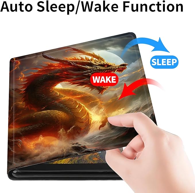 Case for All-New Amazon Fire HD 10 Tablet (13th Generation 2023 Release)Slim PU Leather Smart Cases Covers with Auto Wake/Sleep for Amazon Kindle Fire 10.1 inch TabletRoaring Dragon King