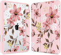 Mektron Printed Case for iPad mini 7 (A17 Pro) 2024/ Mini 6 2021 iPad mini 7th/6th Generation 8.3-inch Liquid Retina Display Cover Buit in Pencil Holder with Clear Back Shell Floral C293