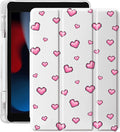 Idocolors Case for iPad 11 inch (A16 Chip) 2025 Generation 11th / iPad 10.9 inch 2022 10th Gen Built-in Pencil Holder with Soft TPU Shockproof Back Shell Auto Wake/Sleep Heart-White