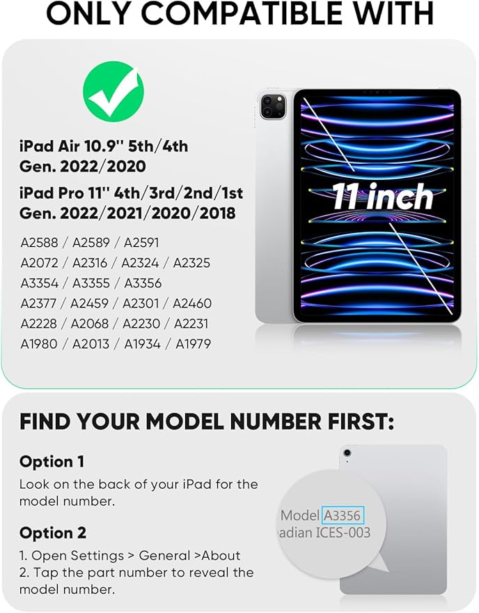SCSVPN Kids Case for iPad Air 5th/4th Generation 10.9-inch 2022/2020 &amp iPad Pro 11'' 4th/3rd/2nd/1st Gen 2022 2021 2020 2018 Protection Case with Pen Holder Stand Handle Shoulder Strap Black R