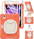 BRAECN for iPad mini 7 Case A17 Pro &amp iPad mini 6 Case 8.3” Protective Case with Screen Protector [Supports Pencil Charging] Built-in Pencil Holder Kickstand Handle Grip &amp Shoulder Strap