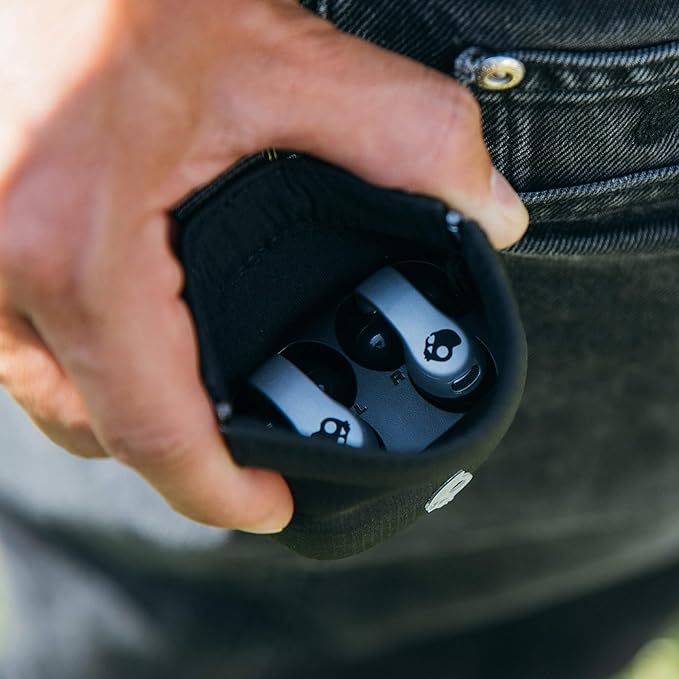 Skullcandy Push 720 Open Wireless Open Ear Bluetooth Earbuds Headphones Waterproof Clip-On Lightweight Design 30 Hours Battery Wireless Charging Pouch Microphone for iPhone Android - Chrome