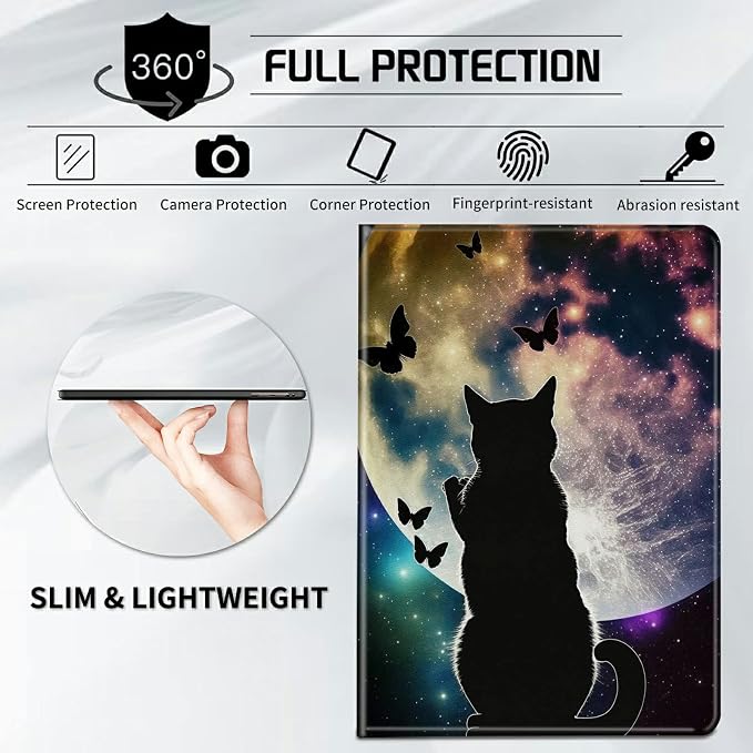 Cute Cat and Butterfly Moon