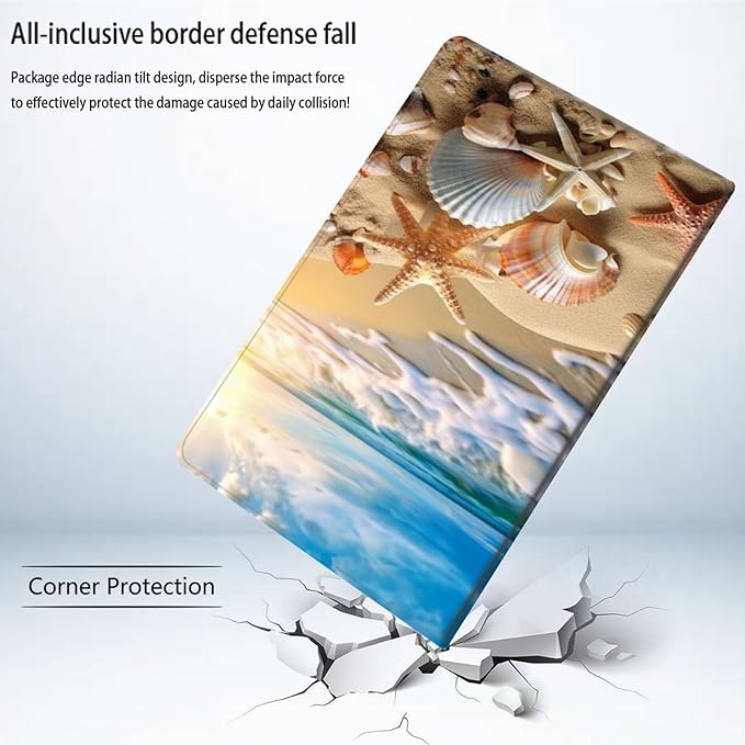 Bxgolkgd Tablet Case for 6.8 Kindle Paperwhite (11th Generation-2021) &amp Kindle Paperwhite Signature EditionAuto Wake/Sleep FunctionBeach Shell Starfish