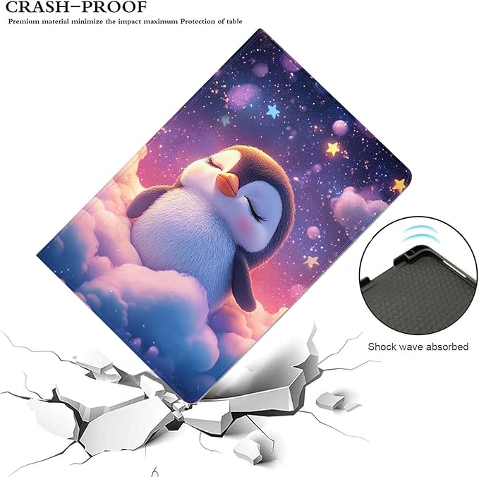 Case for iPad 5th/6th Gen 9.7 2017/2018iPad Air 1/2 9.7 InchSlim PU Leather Cover Adjustable Stand Auto Wake/SleepCute Penguin