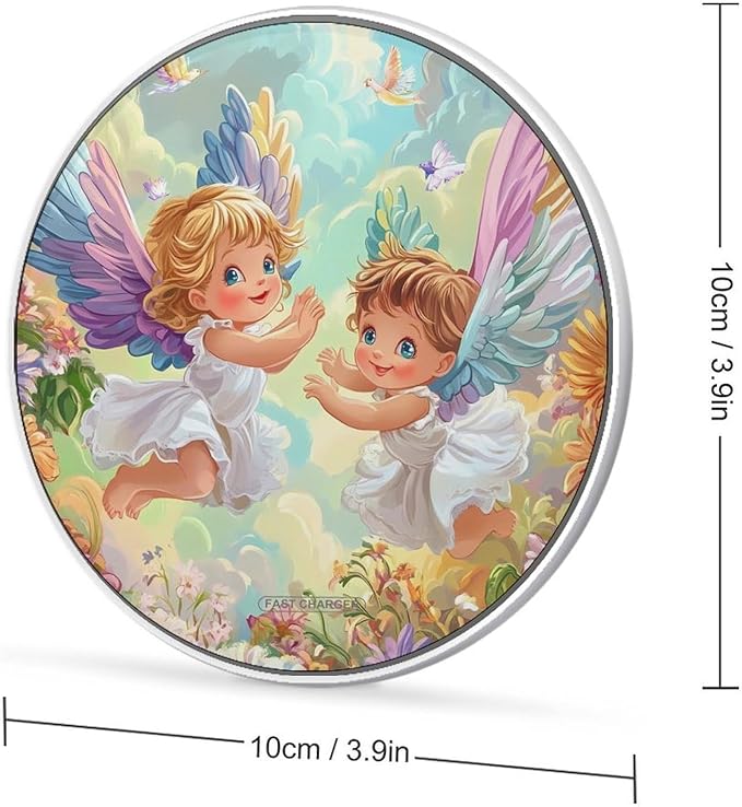 Angelsflowers Wireless Charger Anti-Slip Wireless Charging Pad Slim Charger Mat for Men Women