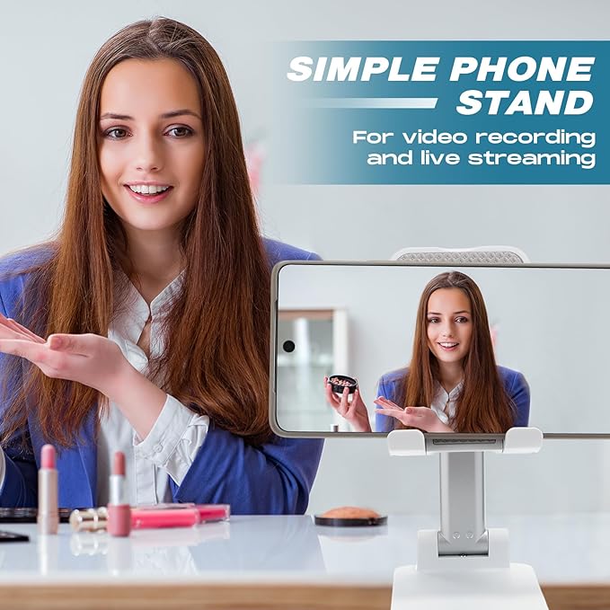 12 Pcs Cell Phone Stand for Desk Phone Holder Stand Foldable Angle Height Adjustable Portable Holder Tablet for Office Travel Photography (White)