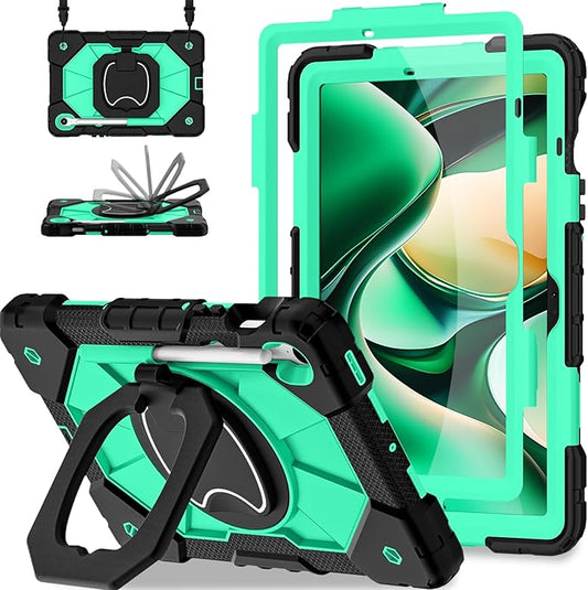 Case for Samsung Galaxy Tab S10 Lite/S10 FE/S9 FE 10.9 Inch &amp Galaxy Tab S9 11 Inch Rugged Samsung S10 FE Tablet Case with Pen Holder 360 Rotating Stand Shoulder Strap Screen Protector Mint