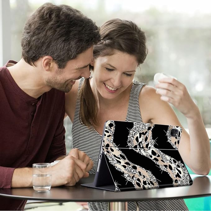 Glittler Black Sliver Leopard print