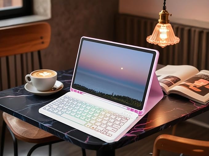 Backlit Keyboard Case for Samsung Galaxy Tab A9+/Plus 11’’ 2023(SM-X210/X216/X218)A11Plus 11 2025(SM-X310/X315/X236) 3 Color BacklitDetachable Keyboardwith S Pen Holder and Mouse