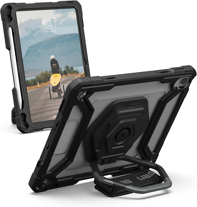 URBAN ARMOR GEAR UAG Designed for iPad 11 A16 11th Gen 2025 10.9 10th Gen 2022 Case w/Built-in Screen Protector A3354 A3355 Rugged Protective Cover w/Kickstand &amp Hand Strap Plasma Ice/Black