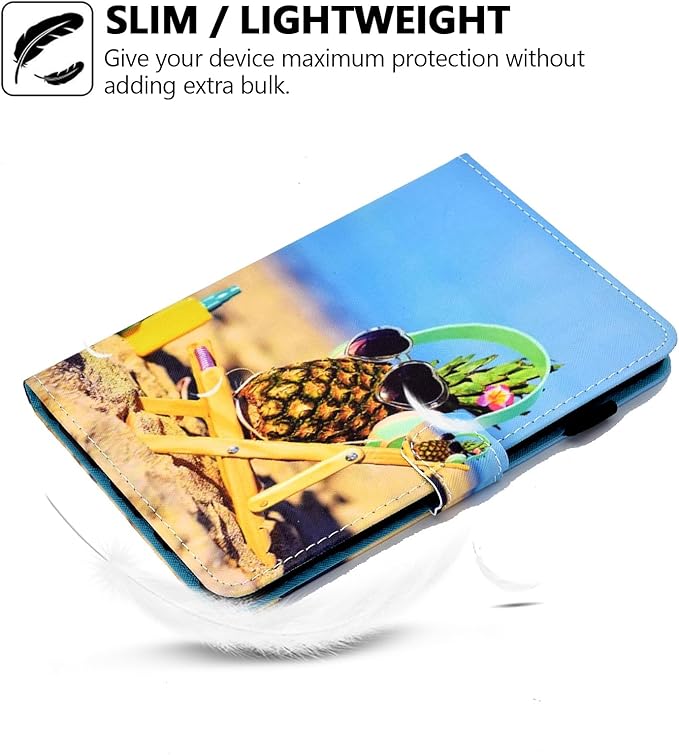 Case for Amazon Fire Max 11 13th Generation (2023) Techcircle Folio Stand PU Leather Magnetic Smart Wallet Soft Cover Protective Case with Pen Holder+Card Slots Auto Wake/Sleep Pineapple Sunbath