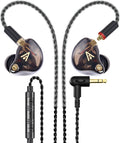 Vibes 201M Wired Earbuds in-Ear Headphones with Mic Noise Cancelling Bass Driven HiFi Earphones Tangle-Free Braided Cord Carry Case Ear Buds Tips 3.5mm Jack Secure Fit (Clear Brown)