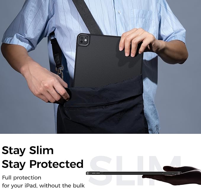 BENKS ArmorPro Case for iPad Pro 11 Inch (M5 2025/ M4 2024) Slim &amp Lightweight Shockproof Cover with Pencil Holder Supports Apple Pencil Charging Built with Dupont Kevlar Fiber and TPU