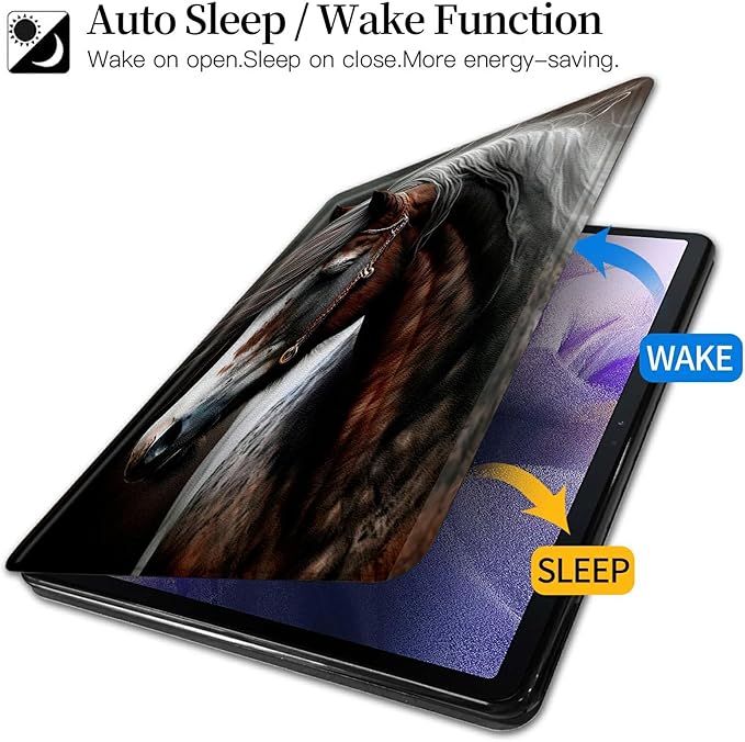 Horse Pattern Case for Kindle Fire HD 8 &amp Fire HD 8 Plus Tablet (12th/10th Generation2024/2022/2020 Release)360 Degree Rotating Stand Protective Cover with Auto Sleep/Wake