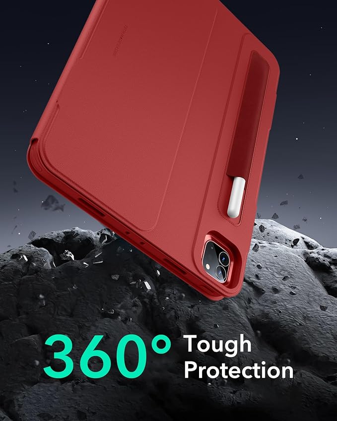 ESR for iPad Pro 12.9 Case (6th/5th Generation 2022/2021) Removable Magnetic Cover Adjustable Portrait/Landscape Stand with Raised Display View 9 Standing Angles Shift Series Red