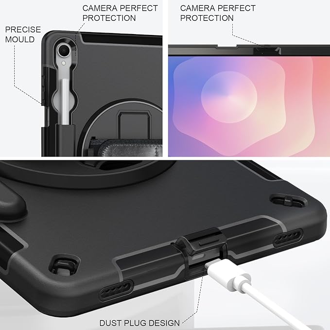 Miesherk Case for Galaxy Tab S11: Military Grade Shockproof Case with Hand/Shoulder Strap-S Pen Holder-Rotating Kickstand for Samsung Galaxy S11 11 Inch 5G 2025