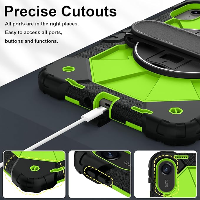 Case for Xiaomi Redmi Pad 2 Pro 12.1 inch (2025) TabletHeavy Duty Cover Rugged Shockproof Protective Case w/Kickstand Cover for Redmi Pad 2 Pro 12.1 inch (Black/Green)