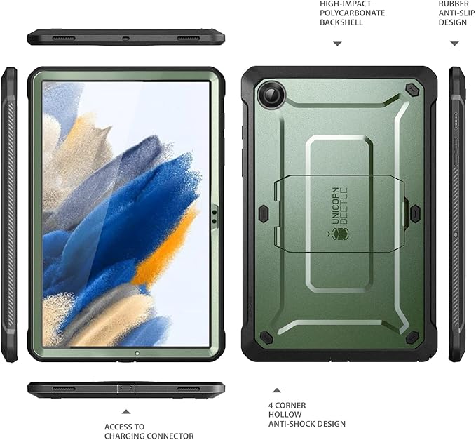 SUPCASE for Galaxy Tab A8 Case with Stand (Unicorn Beetle Pro) [Built-in Screen Protector] Full-Body Rugged Shockproof Heavy Duty Protective Tablet Case for Samsung Galaxy Tab A8 10.5 Inch Guldan