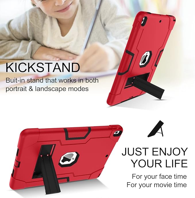 BENTOBEN for iPad Air 3rd Generation Case iPad Pro 10.5 2017 Case 3 Layers Heavy Duty Rugged Shockproof Kickstand Protective Tablet Case for iPad Air 3 10.5 2019 /iPad Pro 10.5 2017 Red/Black