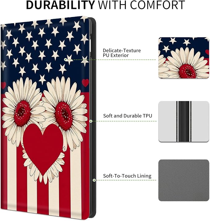 Patriotic USA Flag Daisy Heart