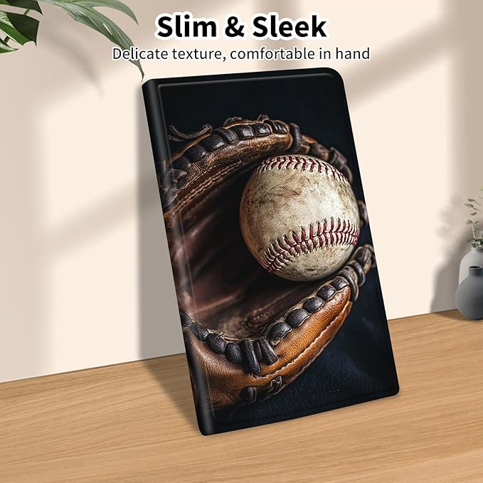Case for Galaxy Tab A9+/A9 Plus 11 inch 2023 2024Slim Leather Multi-Angle Stand Folio Cover Auto Wake/Sleep for Samsung Galaxy Tab A9 Plus Tablet SM-X210/X216/X218Retro Baseball