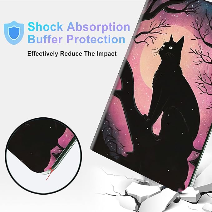 Balck Cat Pink Moon